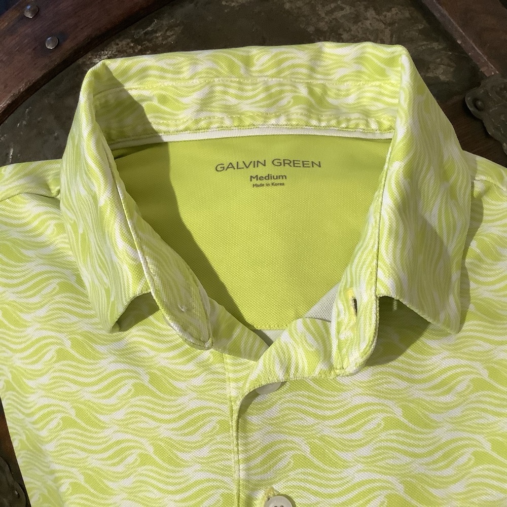 Galvin Green Lime Green Golf Polo Shirt Sz Med